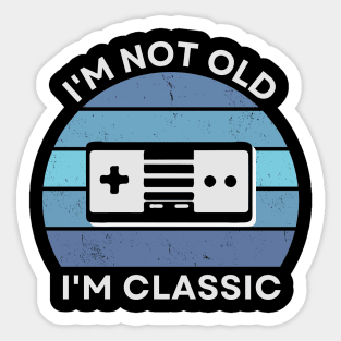 I'm not old, I'm Classic | Game Controller | Retro Hardware | Vintage Sunset | '80s '90s Video Gaming Sticker